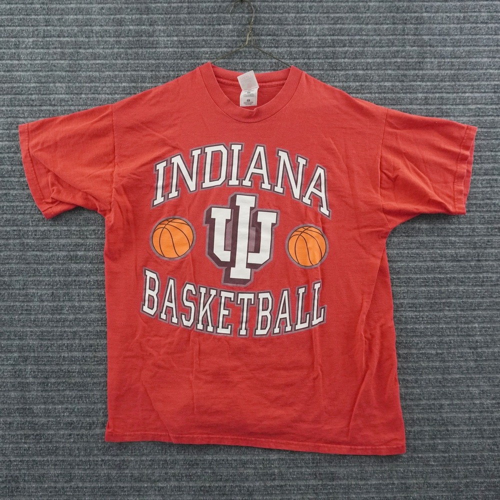Vintage 90s Fruit of the Loom Indiana Basketball T-Shirt Mens XL Red Graphic